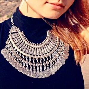 Sabina coined Turkish tribal boho gypsy necklace